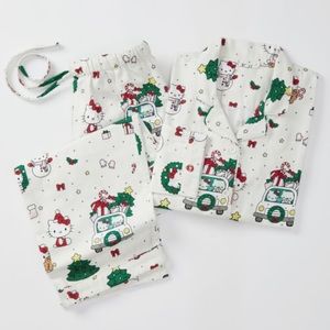 Pottery Barn Teen Hello Kitty Christmas Pajama Set Organic Flannel